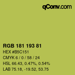 Color code: RGB 181 193 81 | qconv.com
