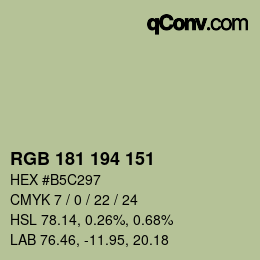 カラーコード: RGB 181 194 151 | qconv.com
