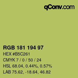 Farbcode: RGB 181 194 97 | qconv.com