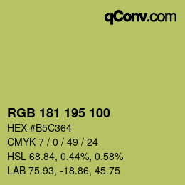 Farbcode: RGB 181 195 100 | qconv.com