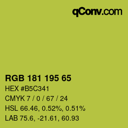Color code: RGB 181 195 65 | qconv.com