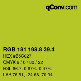 カラーコード: RGB 181 198.8 39.4 | qconv.com