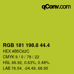 カラーコード: RGB 181 198.8 44.4 | qconv.com