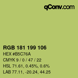 Color code: RGB 181 199 106 | qconv.com