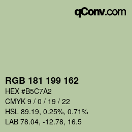 Farbcode: RGB 181 199 162 | qconv.com