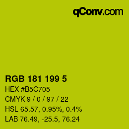 Color code: RGB 181 199 5 | qconv.com