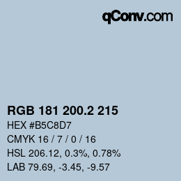 カラーコード: RGB 181 200.2 215 | qconv.com