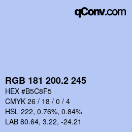 カラーコード: RGB 181 200.2 245 | qconv.com