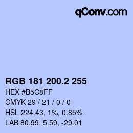 カラーコード: RGB 181 200.2 255 | qconv.com