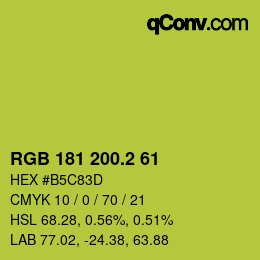 カラーコード: RGB 181 200.2 61 | qconv.com