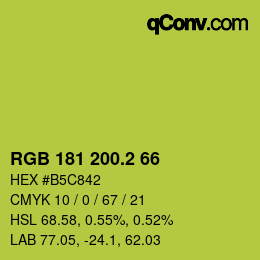 カラーコード: RGB 181 200.2 66 | qconv.com