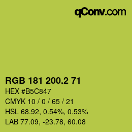 カラーコード: RGB 181 200.2 71 | qconv.com