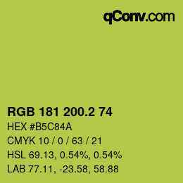 カラーコード: RGB 181 200.2 74 | qconv.com