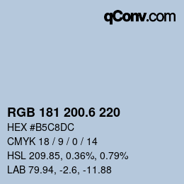 カラーコード: RGB 181 200.6 220 | qconv.com