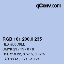 カラーコード: RGB 181 200.6 235 | qconv.com