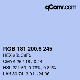 カラーコード: RGB 181 200.6 245 | qconv.com