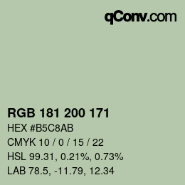 Color code: RGB 181 200 171 | qconv.com