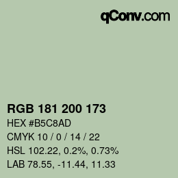 Farbcode: RGB 181 200 173 | qconv.com