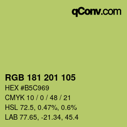 Color code: RGB 181 201 105 | qconv.com