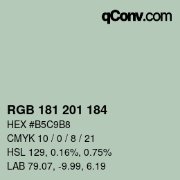 カラーコード: RGB 181 201 184 | qconv.com