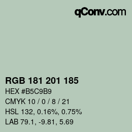 Código de color: RGB 181 201 185 | qconv.com