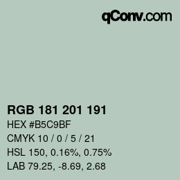 Color code: RGB 181 201 191 | qconv.com