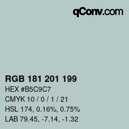Farbcode: RGB 181 201 199 | qconv.com