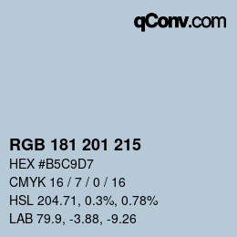 Color code: RGB 181 201 215 | qconv.com
