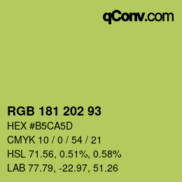 Código de color: RGB 181 202 93 | qconv.com