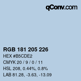 Color code: RGB 181 205 226 | qconv.com