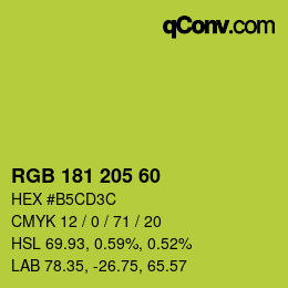Color code: RGB 181 205 60 | qconv.com