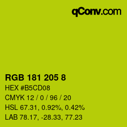 カラーコード: RGB 181 205 8 | qconv.com