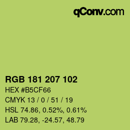 Color code: RGB 181 207 102 | qconv.com