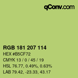 Color code: RGB 181 207 114 | qconv.com