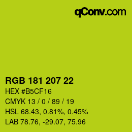 Color code: RGB 181 207 22 | qconv.com