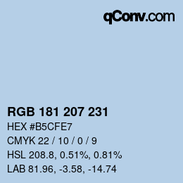 Color code: RGB 181 207 231 | qconv.com