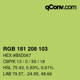 Color code: RGB 181 208 103 | qconv.com