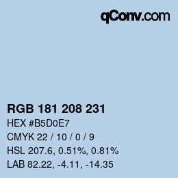 Color code: RGB 181 208 231 | qconv.com