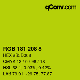 Color code: RGB 181 208 8 | qconv.com