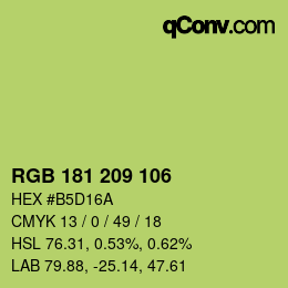Color code: RGB 181 209 106 | qconv.com