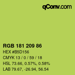 Color code: RGB 181 209 86 | qconv.com