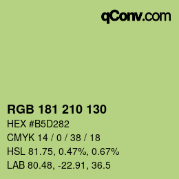 カラーコード: RGB 181 210 130 | qconv.com