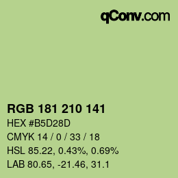 Color code: RGB 181 210 141 | qconv.com