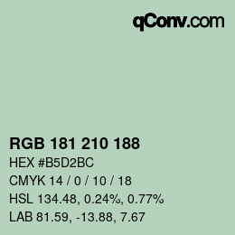 Color code: RGB 181 210 188 | qconv.com