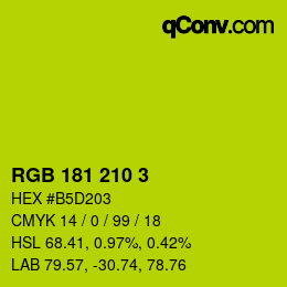カラーコード: RGB 181 210 3 | qconv.com