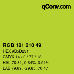Color code: RGB 181 210 49 | qconv.com