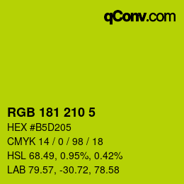 Color code: RGB 181 210 5 | qconv.com