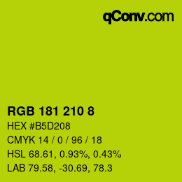 カラーコード: RGB 181 210 8 | qconv.com