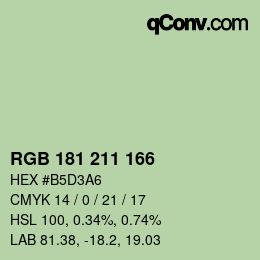 Color code: RGB 181 211 166 | qconv.com