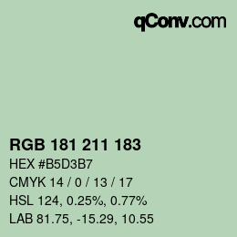 Color code: RGB 181 211 183 | qconv.com